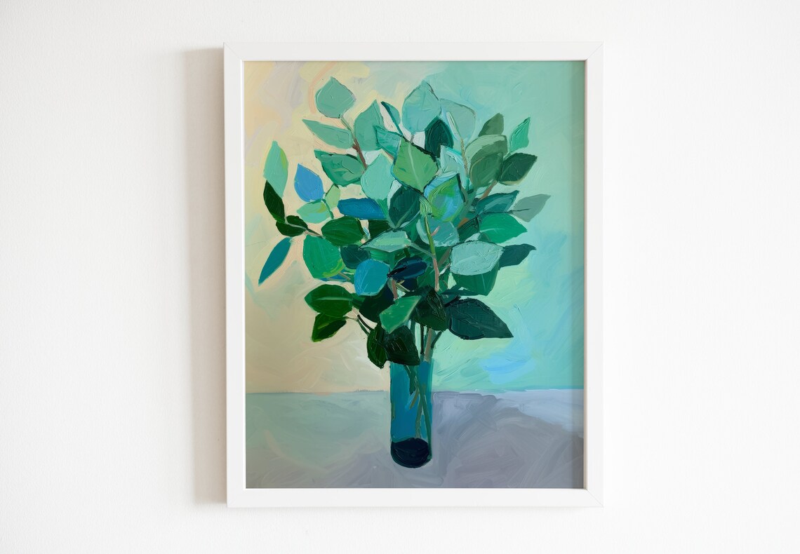 Green Plant Painting Boho Apartment Foyer Art Print - Image 3