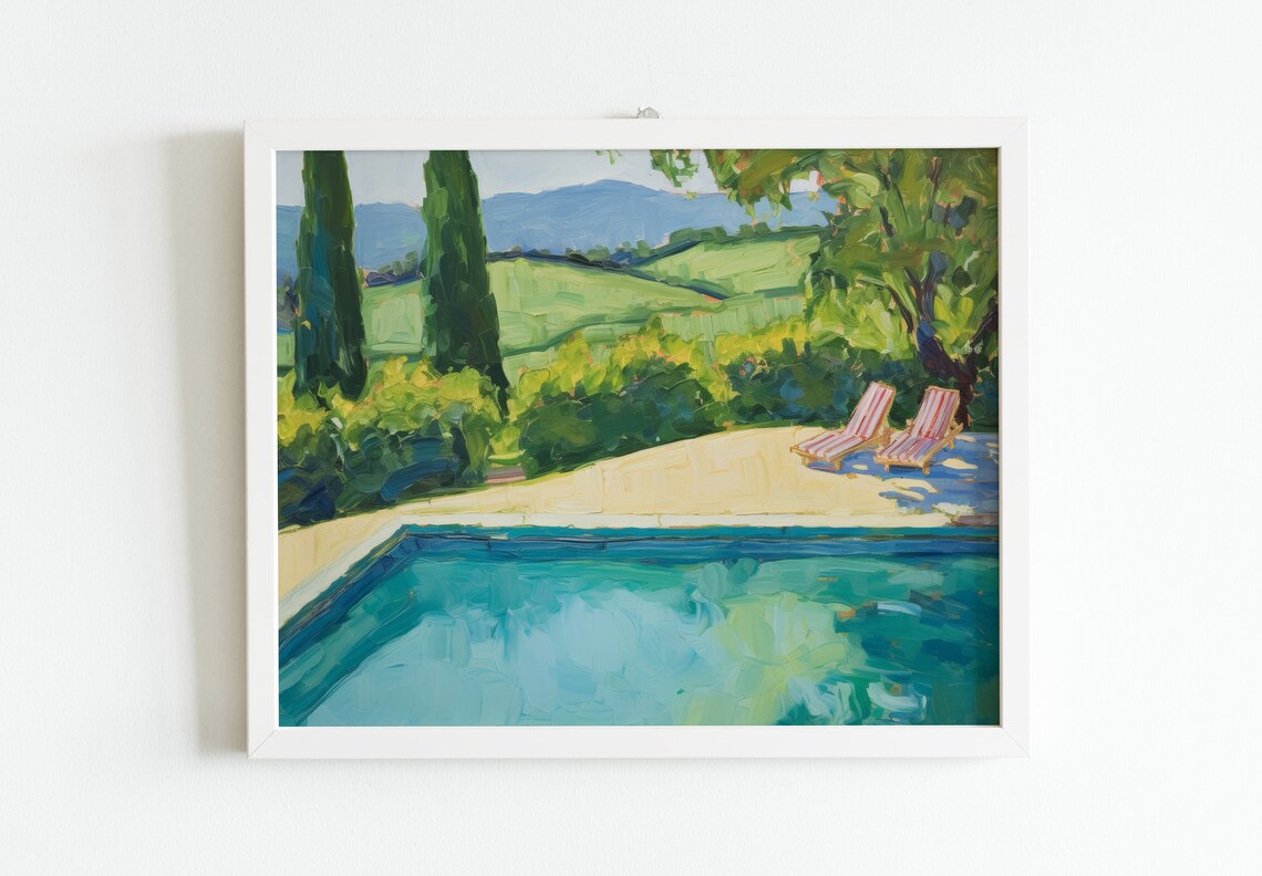 Napa Abstract Pool Wall Art Print, Coastal Office - Image 2