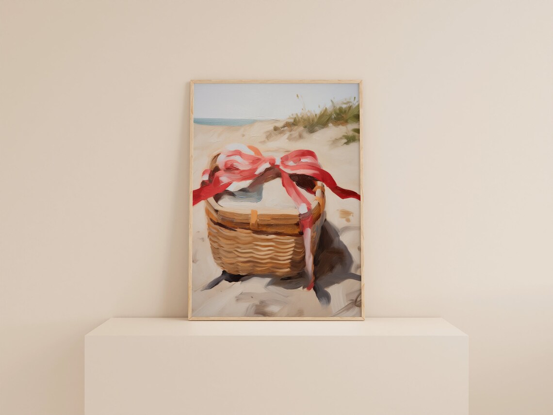 Preppy Vintage Coastal Beach House Art Print - Image 2