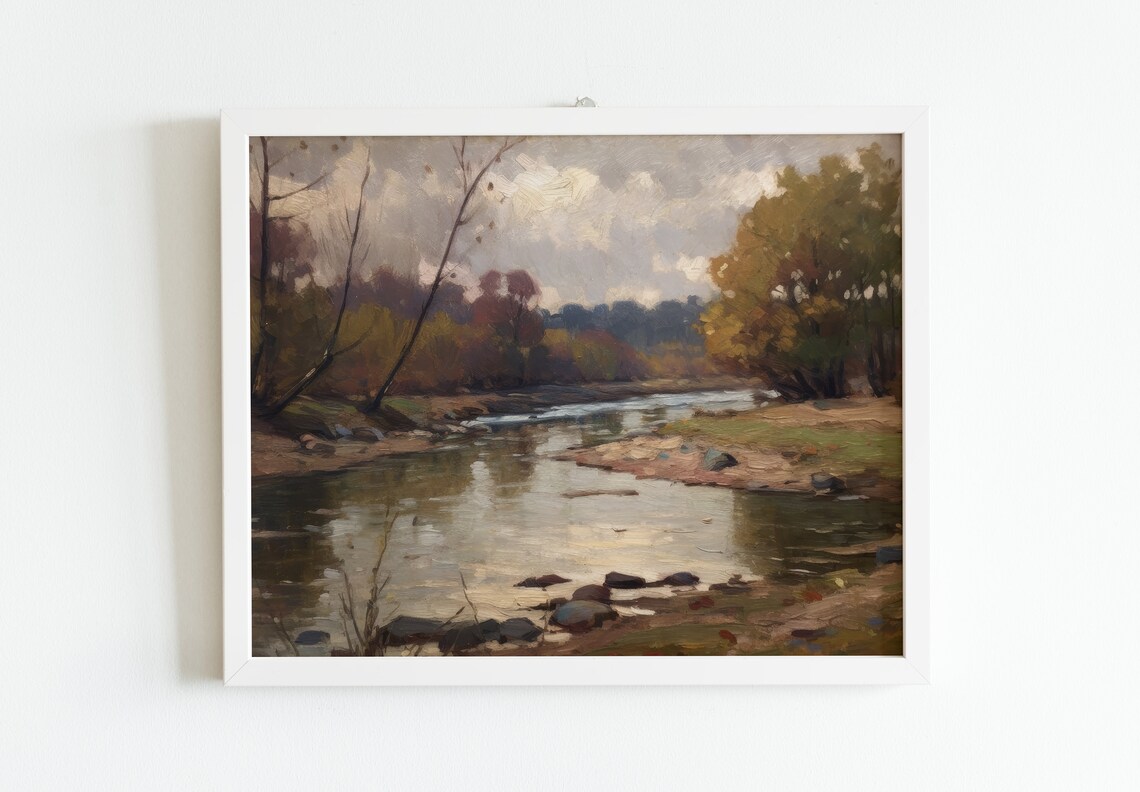 Vintage Muted Landscape Art Print, Above Bed Decor - Image 2