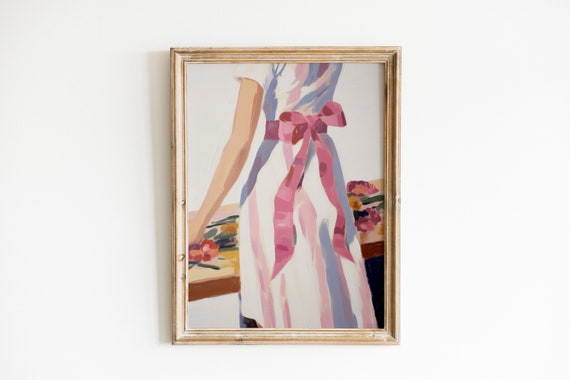 Girly Pink Bow Print, Coquette Apartment Decor
