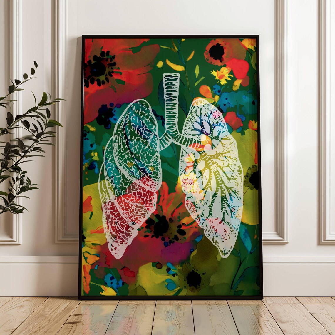 Lungs Anatomy Wall Art, Science Meditation Print
