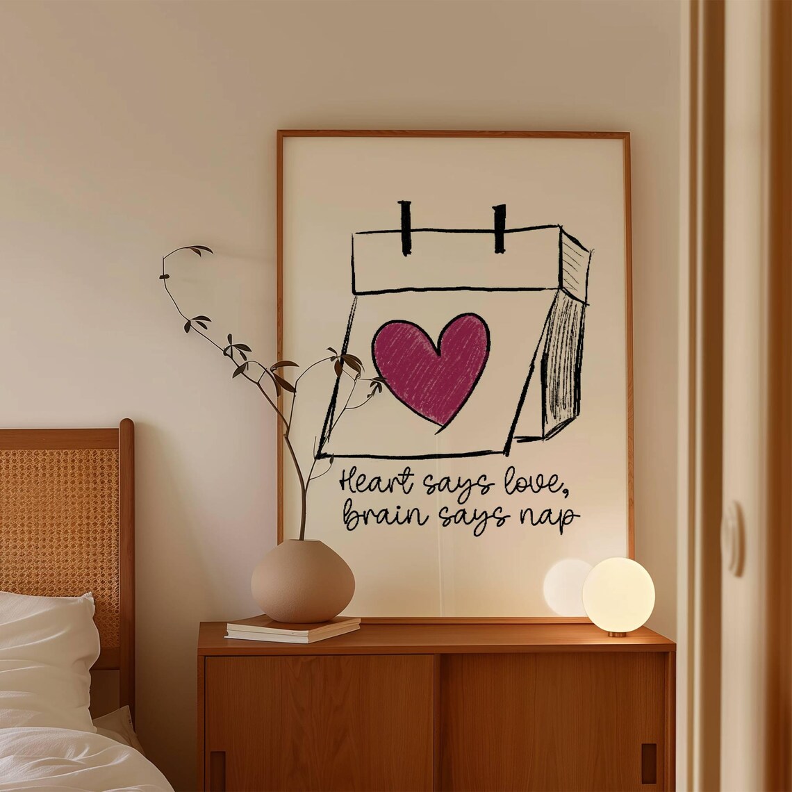 Typography Poster Cute Love Quote Art Feminine Decor Bedroom Wall Art Apartment Decor Gift To A Friend Trendy Pink Heart Quote Wall Art Gift - Image 3