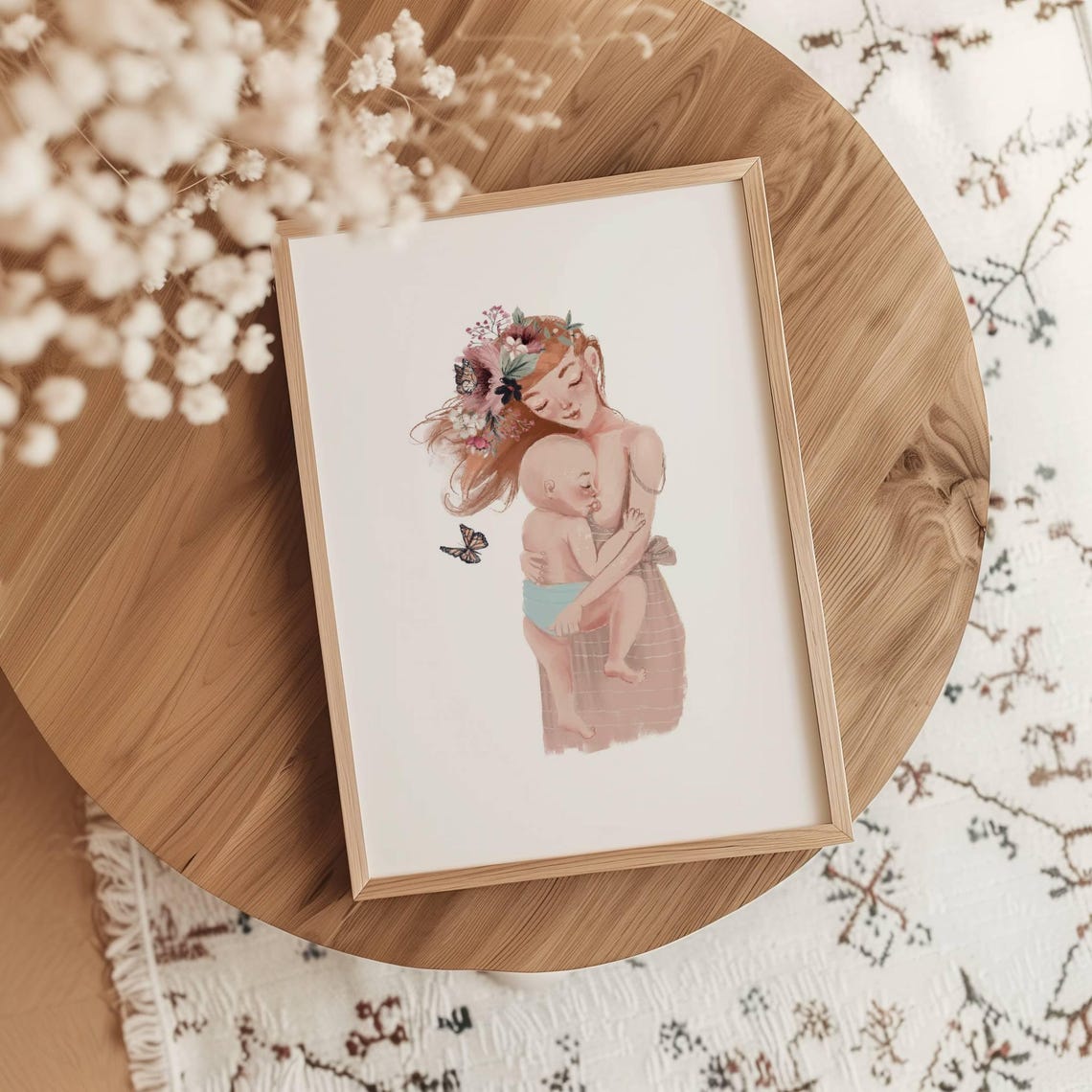 Mother And Baby Art Print Mom And Child Art Print Mother And Child Wall Art Nursery Decor Pregnancy Art Obgyn Gift Midwife Gift Pregnancy - Image 4
