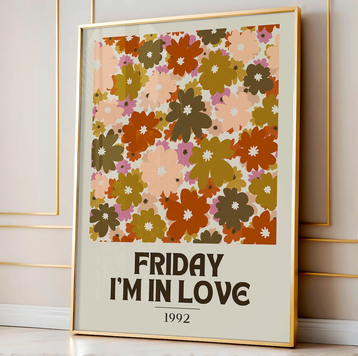 Friday I'm in Love Retro Flower Art Print