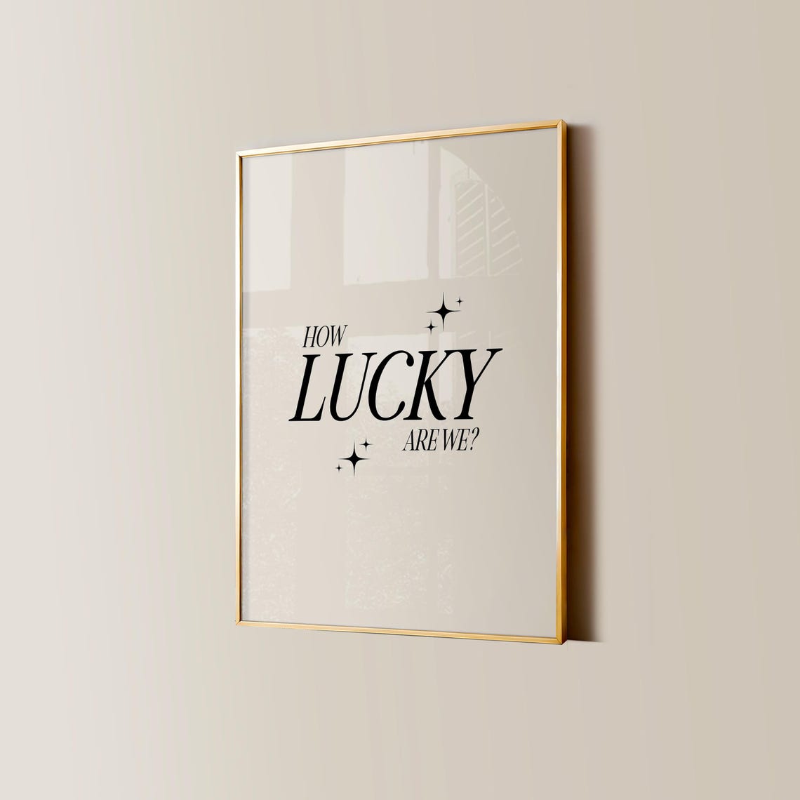 How Lucky Are We Minimalist Black Sparkle Affirmation Poster - Image 4
