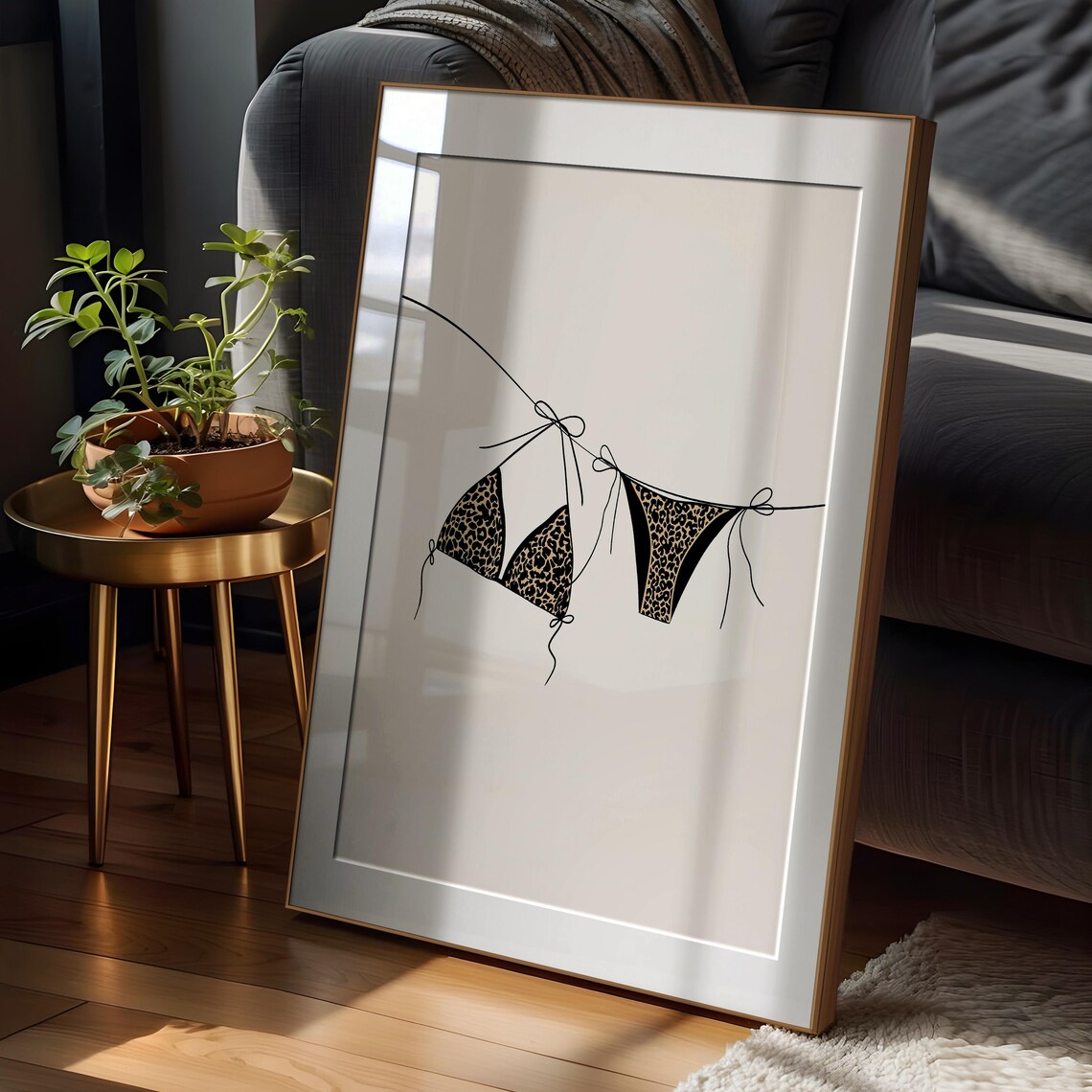 Leopard Bikini Print, Beachy Neutral Wall Art