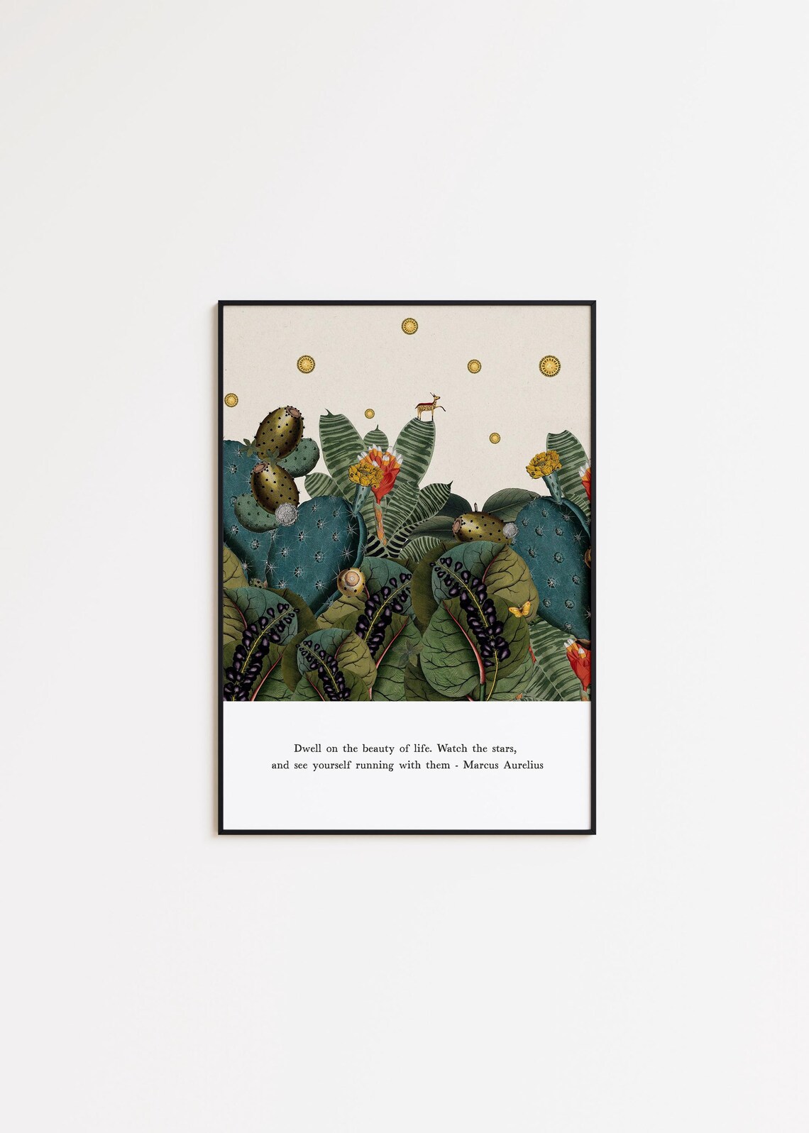 Marcus Aurelius Quote, Whimsical Garden Art Print