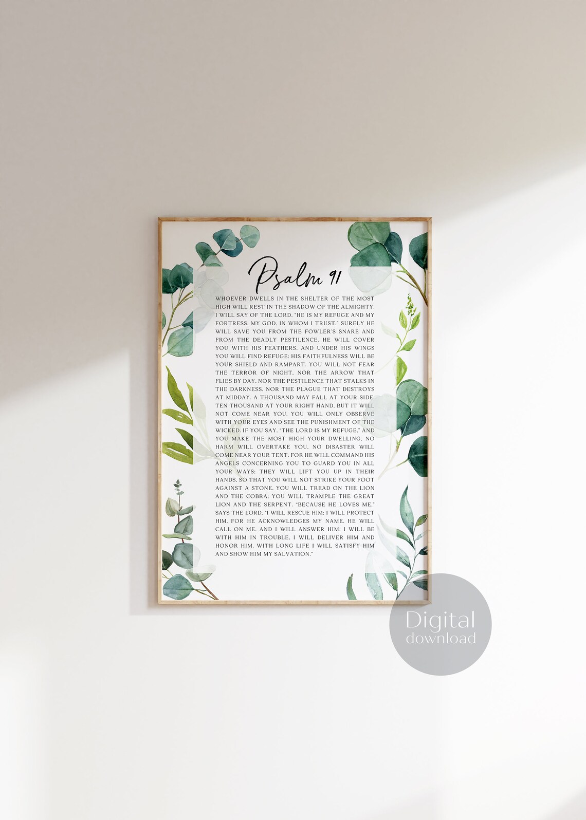 Psalm 91 Bible Verse Minimalist Christian Wall Art Print - Image 4