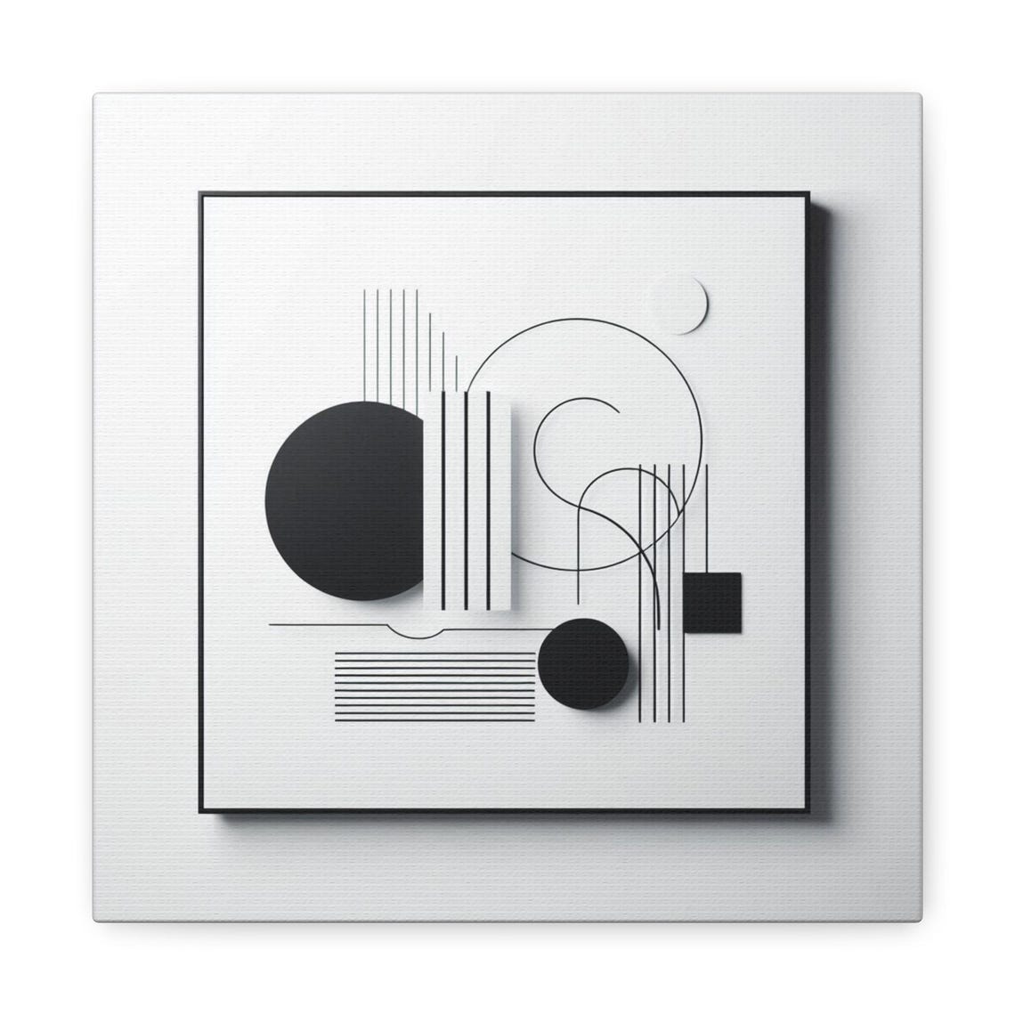 Modern Abstract Wall Art Minimalist Decor Black And White Artwork Geometric Home Decor Contemporary Gift Idea - Image 3