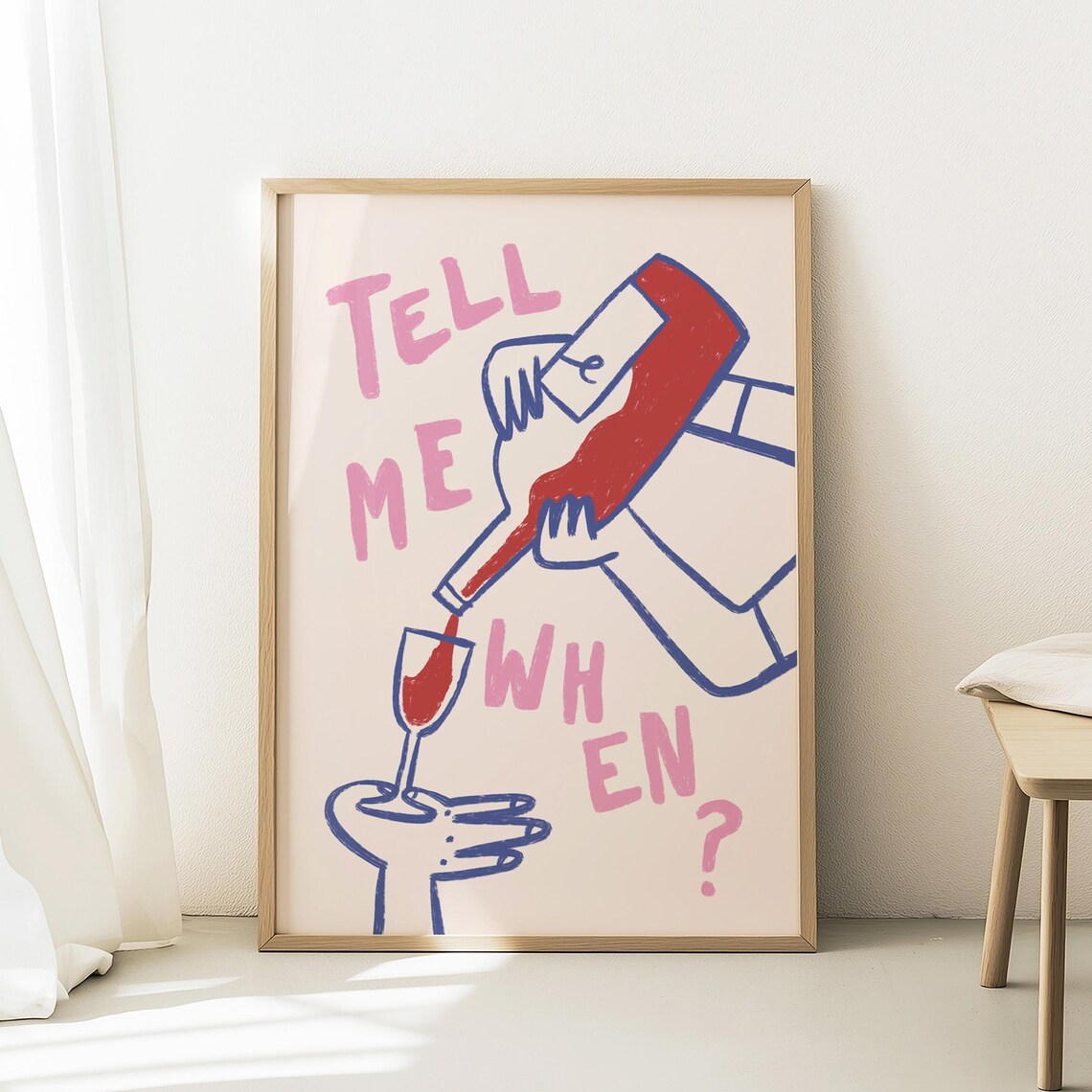 Tell Me When Print, Retro Bar and Kitchen Decor
