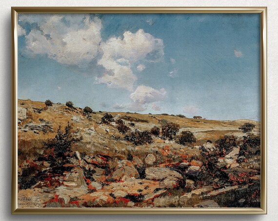 Desert Red Rock Desert Wall Art Vintage Desert Painting Desert Landscape Painting L236
