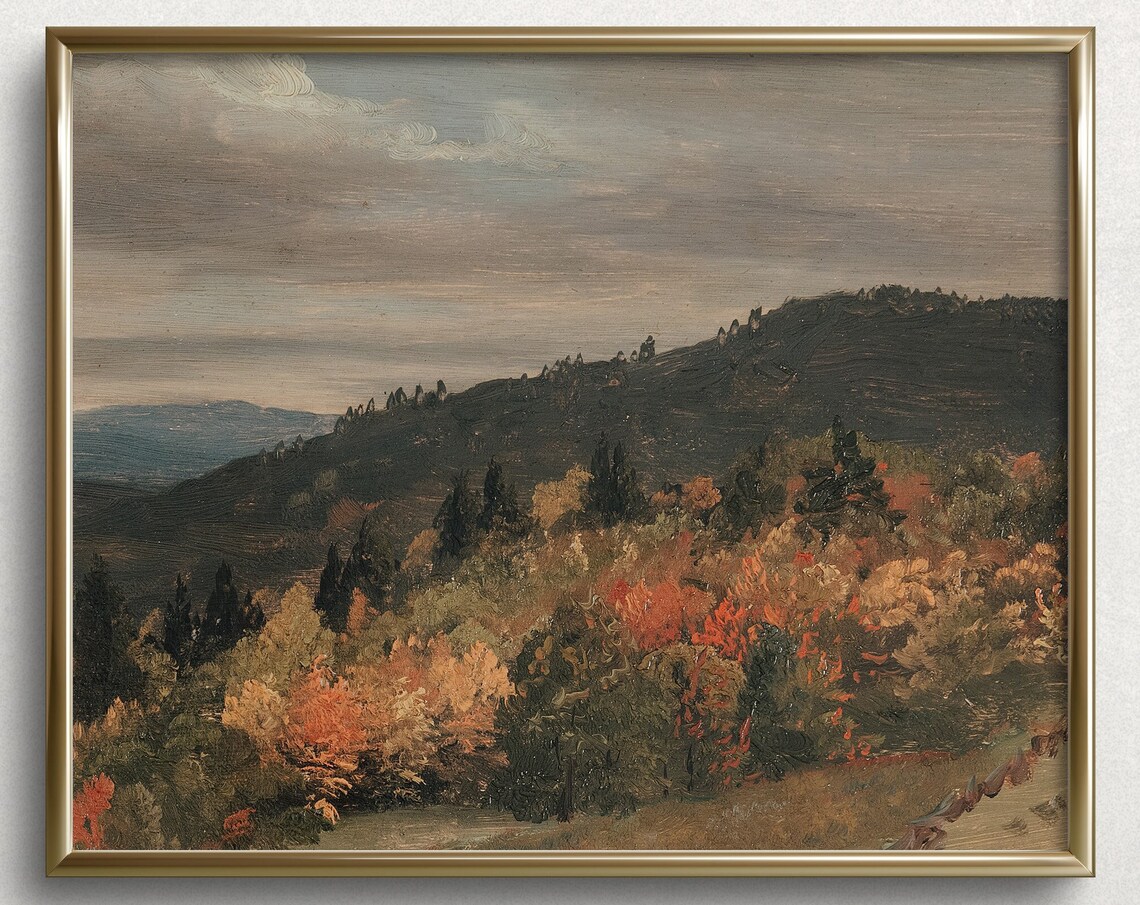 Autumn Canyons, Moody Autumn Mountains Art Print