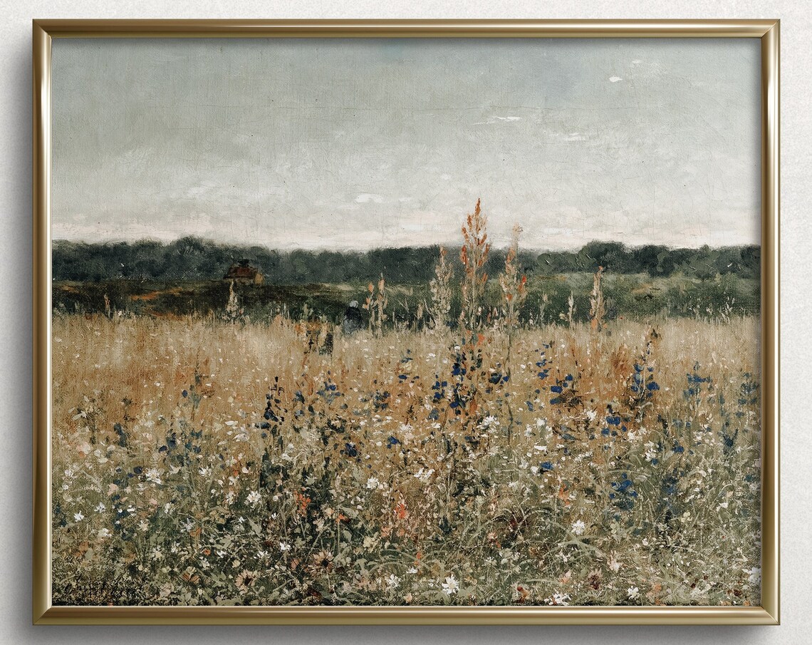 Meadow Blooms French Country Oil Painting Art Print