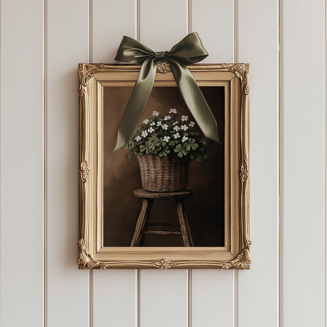 Shamrock Basket Art Print, Cottage Irish Decor - Image 5