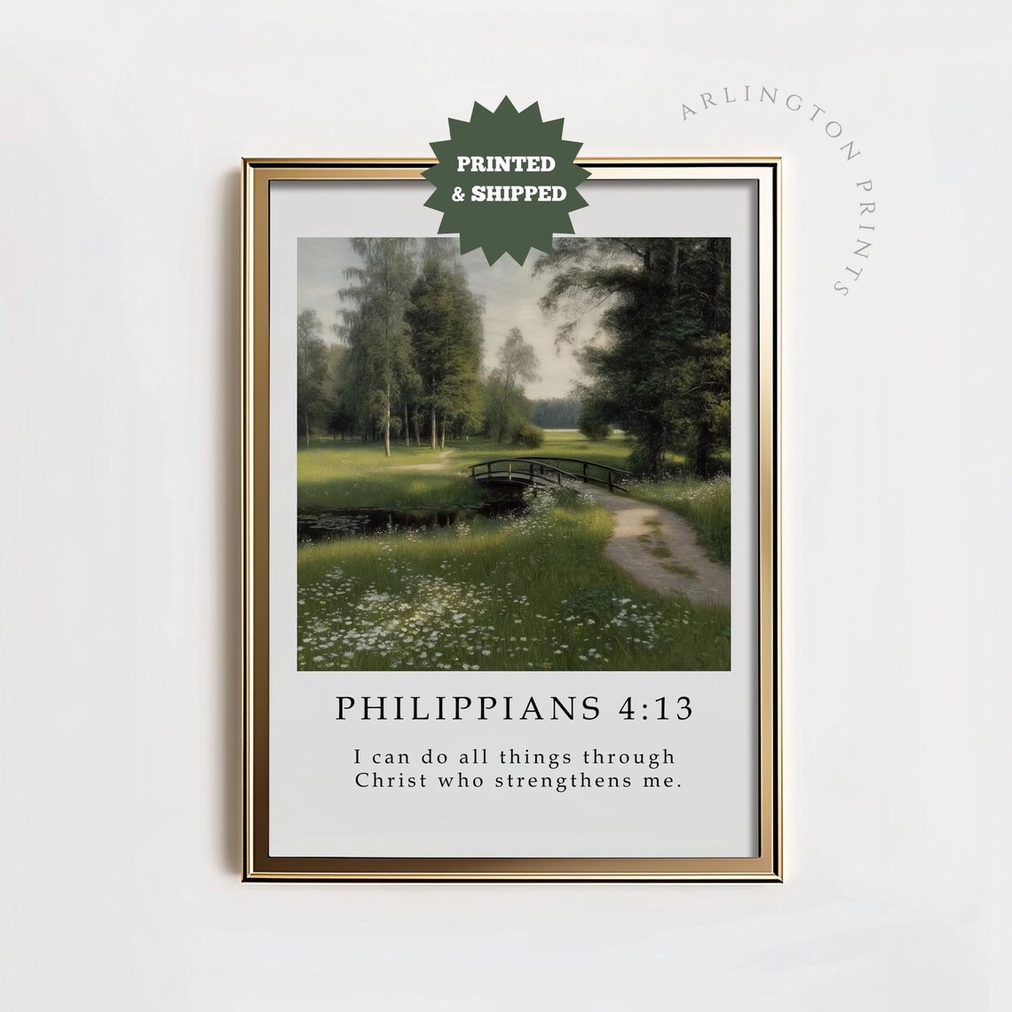 Philippians 4:13 Vintage Bible Verse Poster