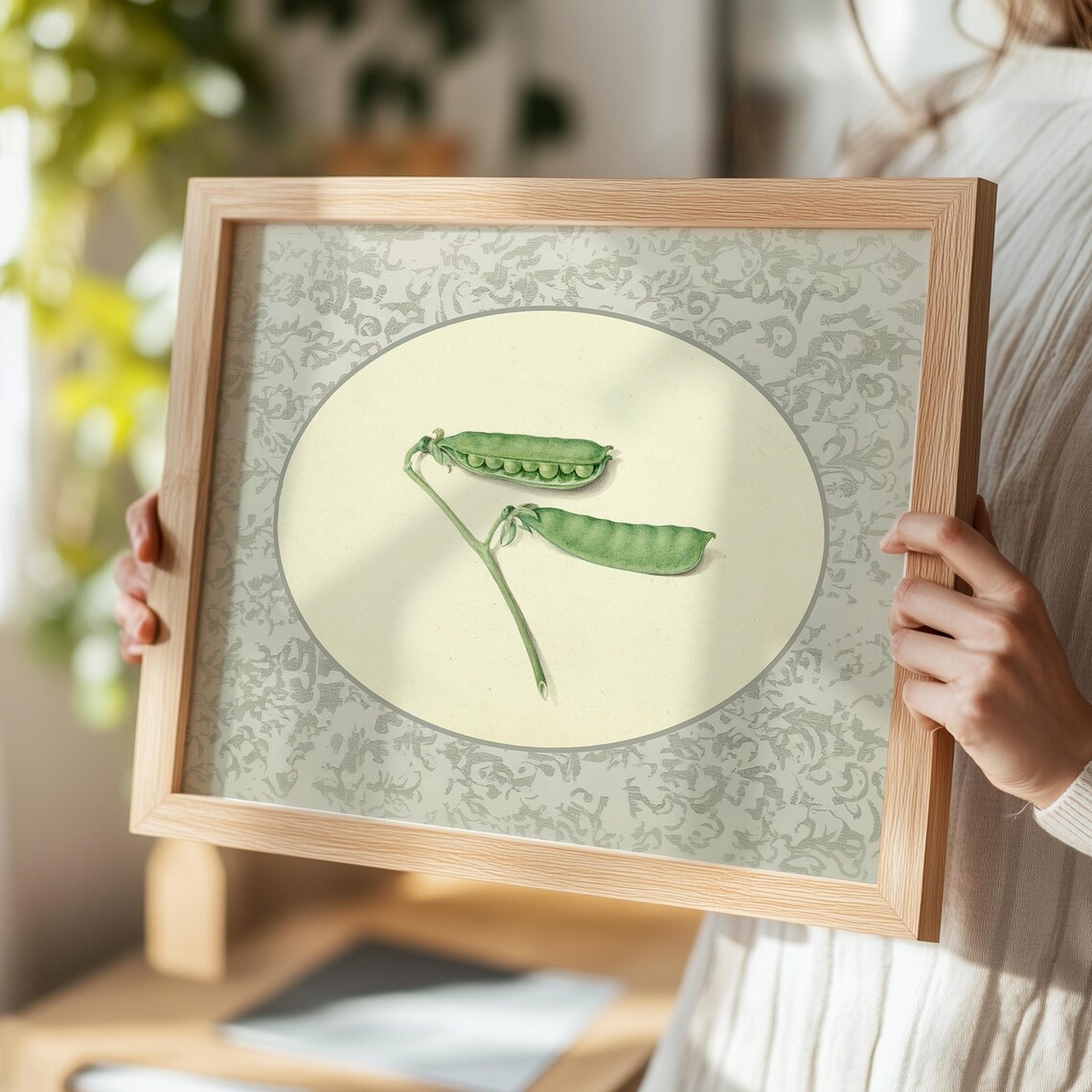 Vintage Botanical Illustration of Fresh Green Pea Pods Print - Image 5