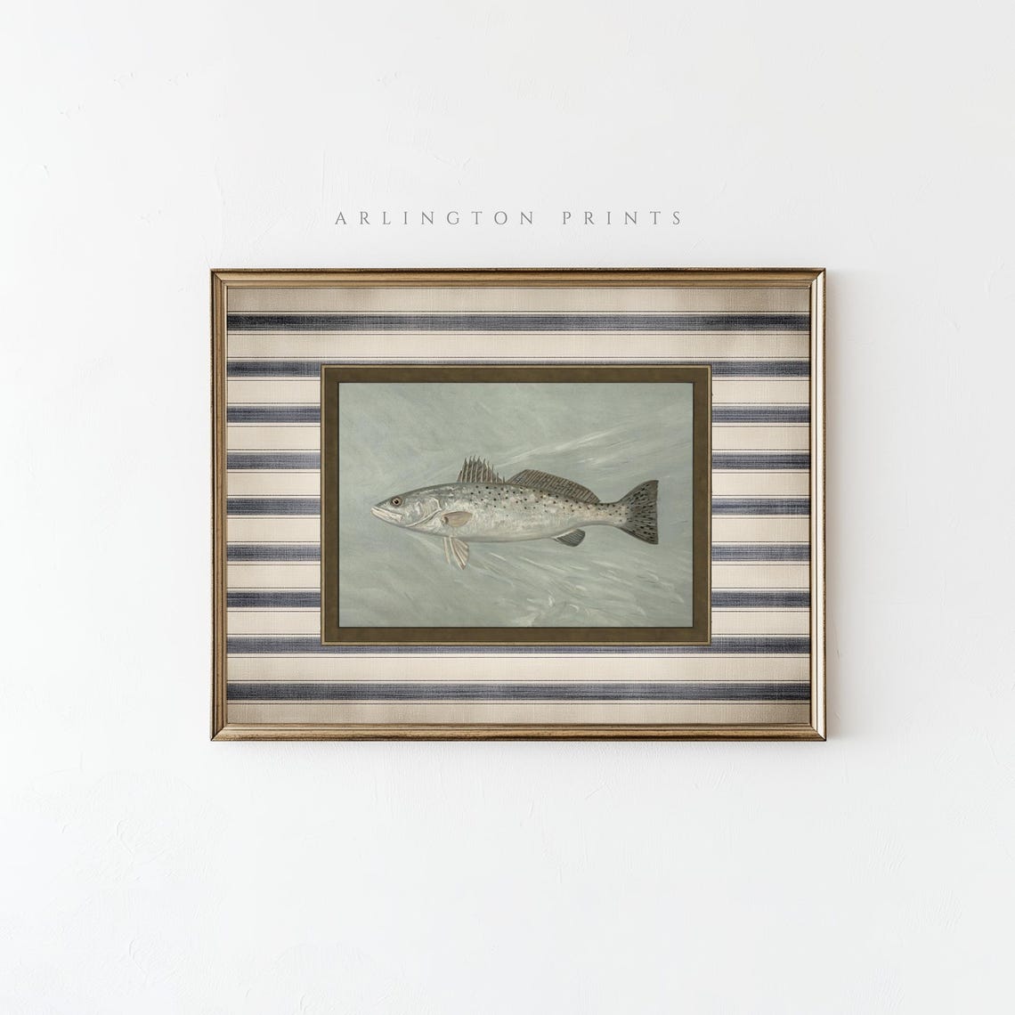 Vintage Fish, Rustic Coastal Decor Art Print