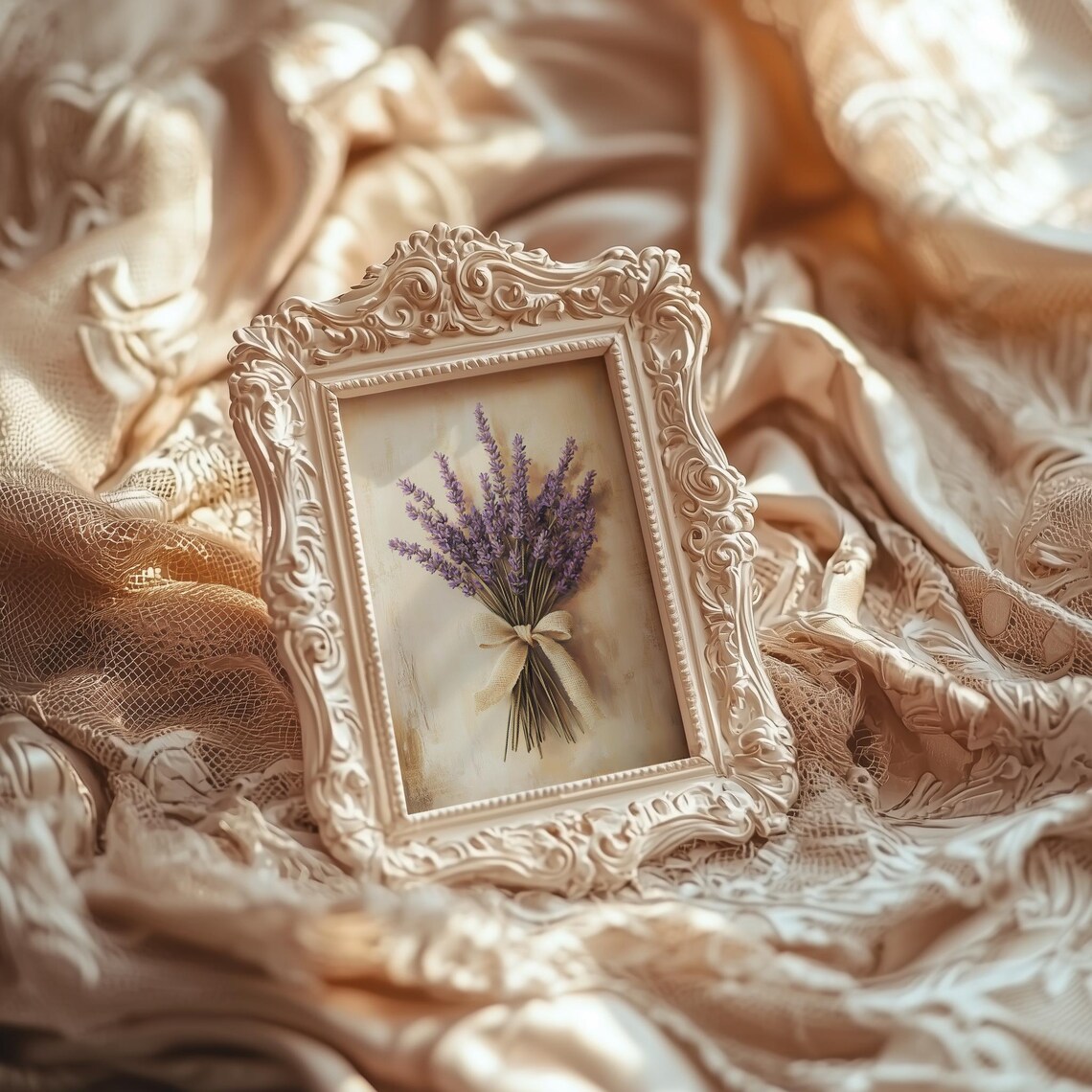 Vintage Rustic French Lavender Art Print, Cottagecore - Image 2
