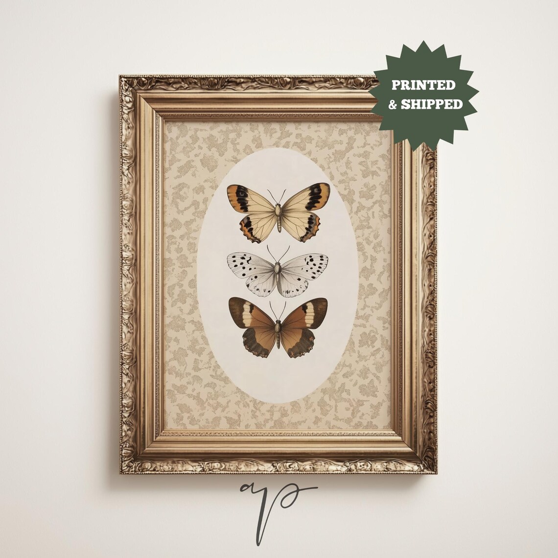 Vintage Butterflies and Moth Nursery Art Print