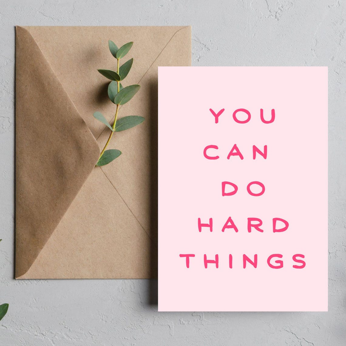 You Can Do Hard Things Red Lettering Blush Motivational Poster - Image 3