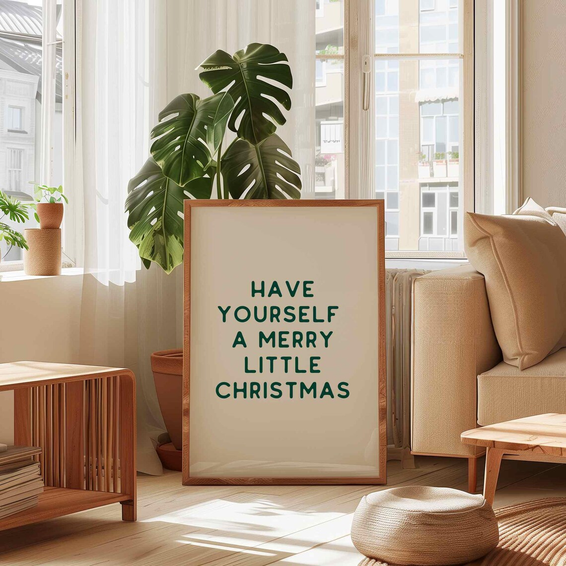 Classic Have Yourself A Merry Little Christmas Neutral Quote Poster - Image 4