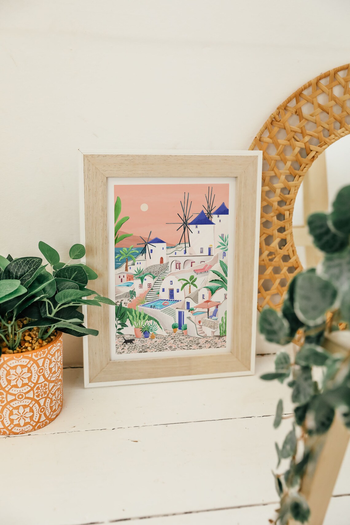 Mykonos Greece Santorini Travel Poster, Bedroom Decor - Image 2