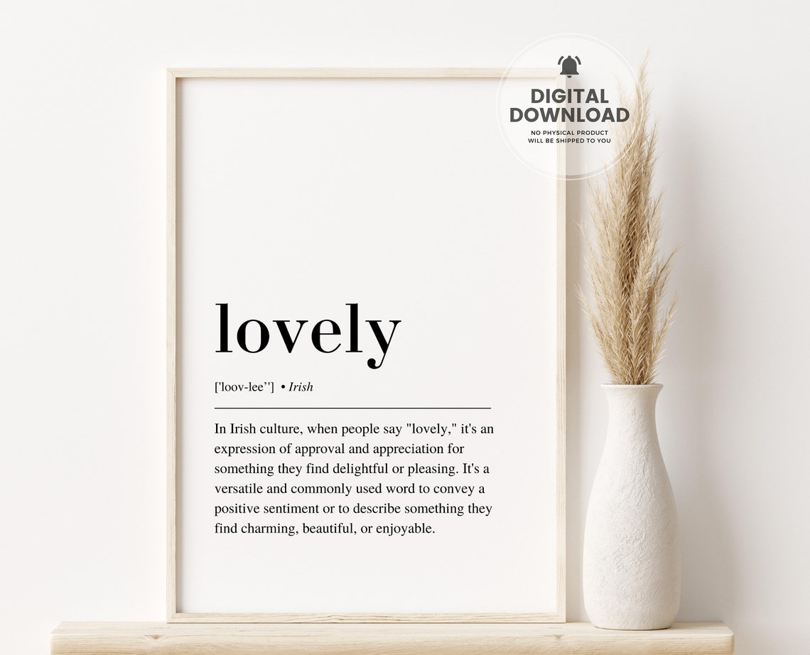 Lovely Irish Definition Dictionary Positive Wall Decor Art Poster