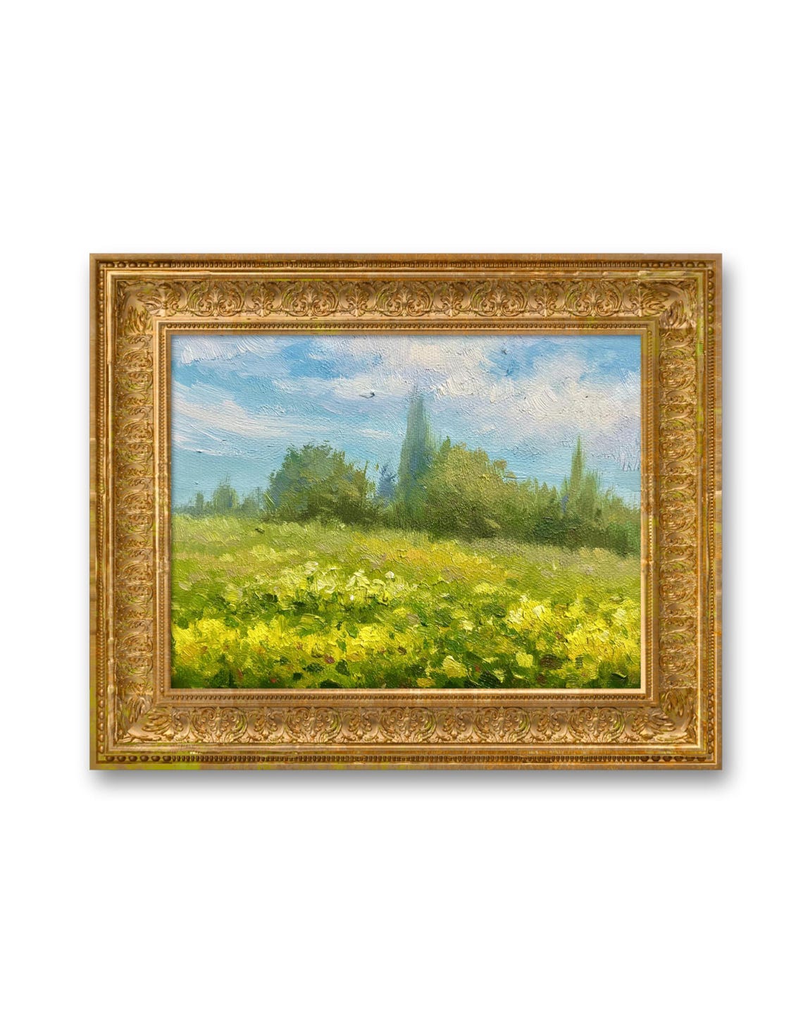 There Are Yellow Flower Landscape Oil Paintings In The Wild Home Decoration Wall Art On The Small Oil Paintings Special Gifts