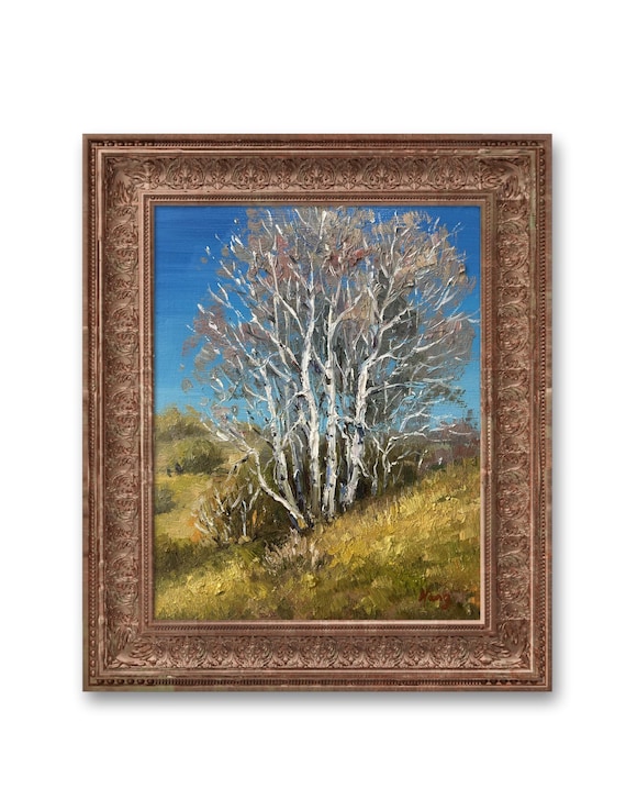 Birch Oil Painting On Original Landscape Oil Painting Art Small Oil Painting Wall Art Home Decoration Special Gift
