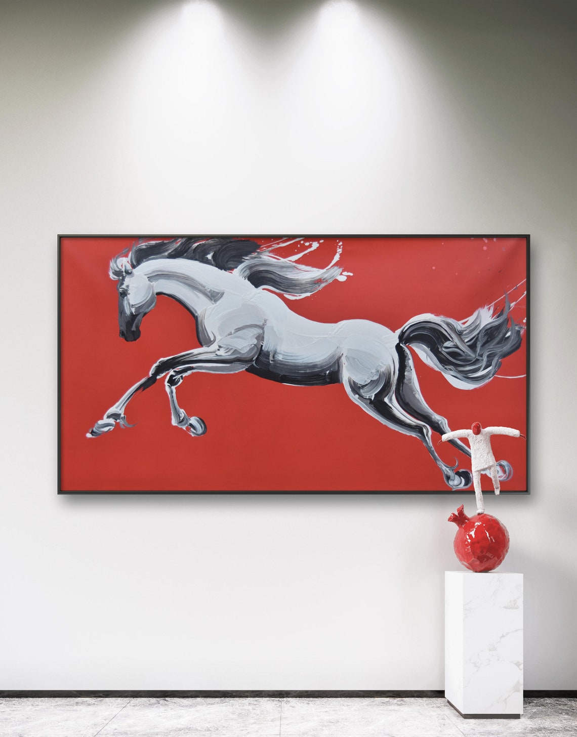 Large Abstract Horse Painting Horse Painting On Living Room Wall Horse Painting Modern Art Minimalist Horse Painting - Image 5