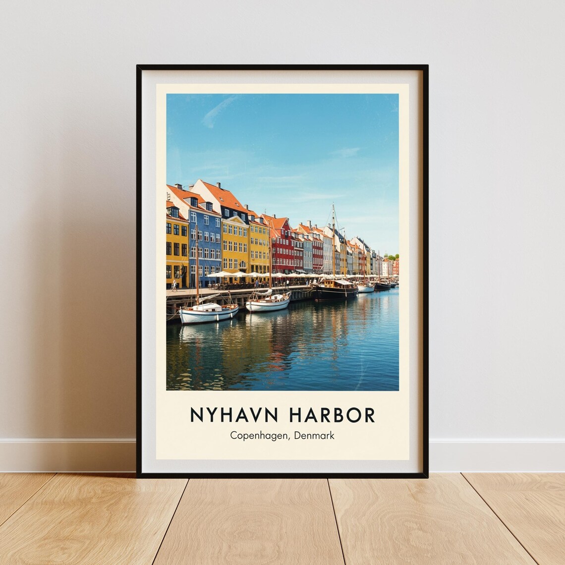 Nyhavn Harbor Copenhagen Denmark Colorful Waterfront Boats Poster