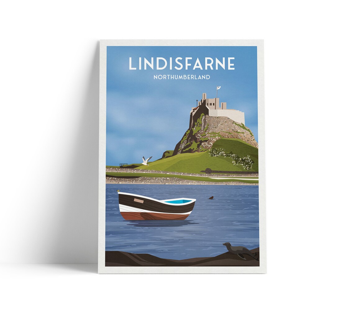Lindisfarne Holy Island Northumberland Travel Poster
