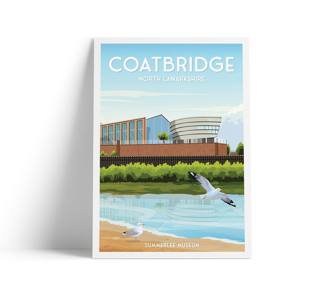 Coatbridge Summerlee Museum Travel Poster North Lanarkshire Scotland