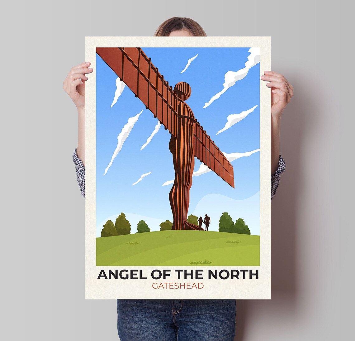 Angel Of The North Travel Poster, Gateshead England