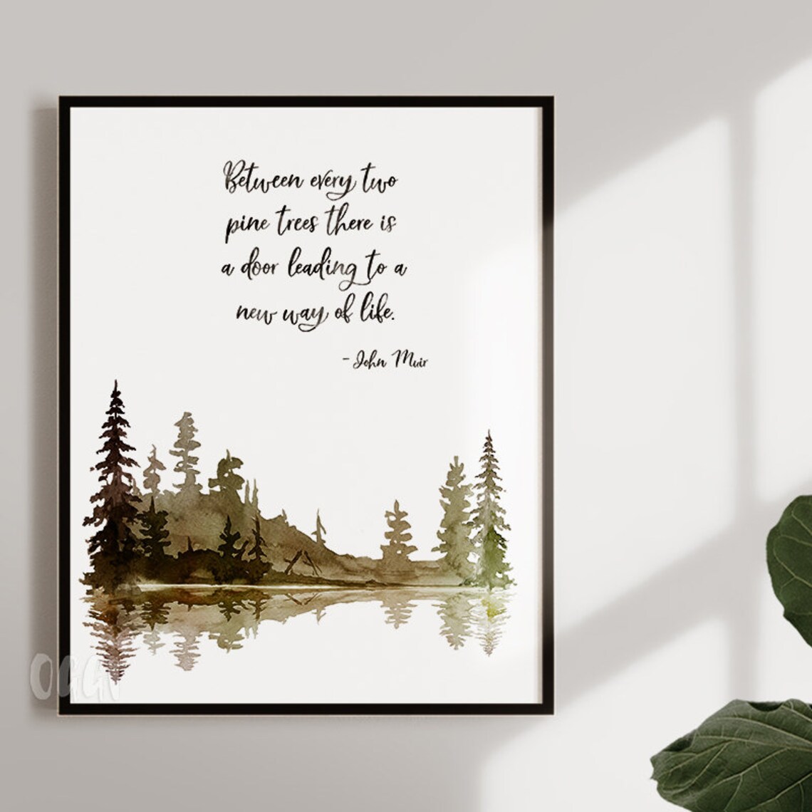 John Muir Quote, Watercolor Art Print for Nature Lovers