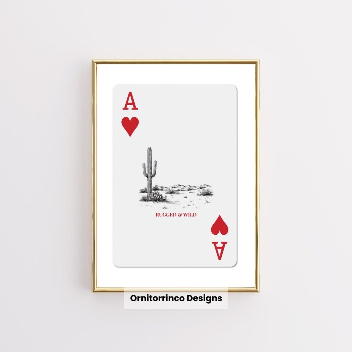 Desert Playing Card Print Vintage Western Wall Art Western Decor Western Landscape Poster Wall Art W142