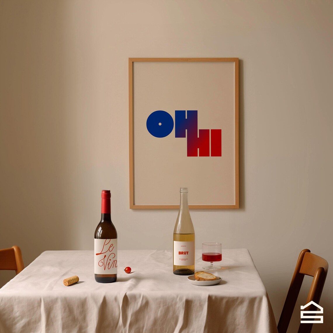 Oh Hi Gradient Print, Bold Typography Room Decor - Image 2