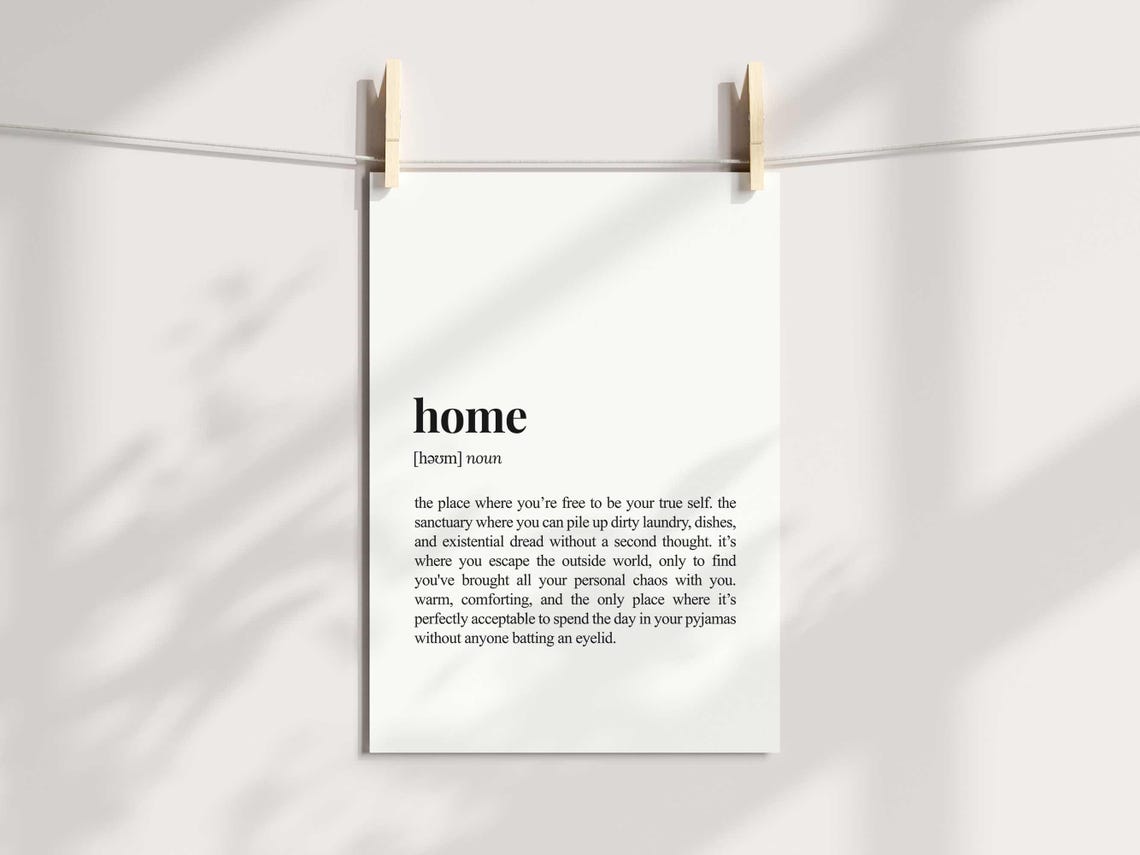 Home Definition Funny Cozy Sarcastic Dictionary Style Poster - Image 3