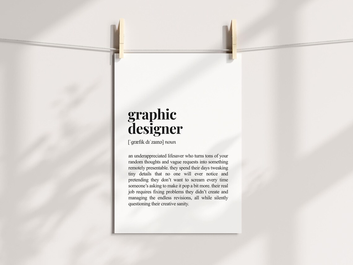 Graphic Designer Definition Print, Sarcastic Office Decor - Image 3