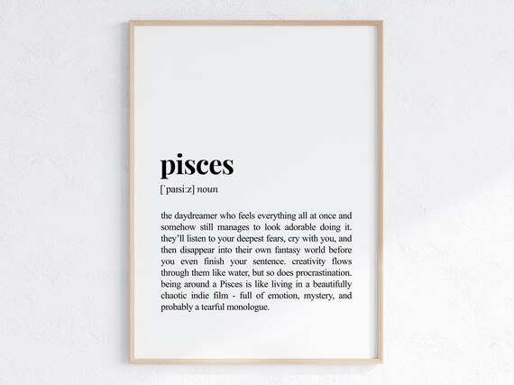 Pisces Zodiac Sign Funny Definition Art Print