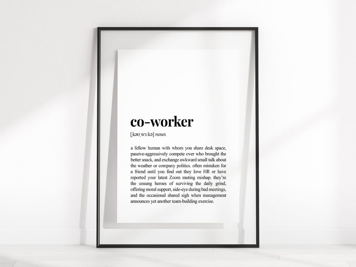 Co Worker Funny Dictionary Definition Poster for Office Desk Decor - Image 2