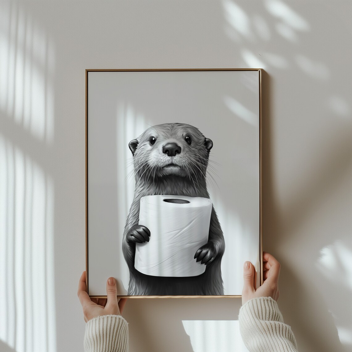 Otter Bathroom Animal Wall Art Print - Image 3