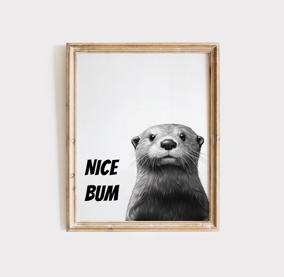 Funny Otter Bath Sign Poster Otter Gift Animal Bathroom Print Otter Gift Otter Art Funny Bathroom Wall Decor Poster Black White Bath Print
