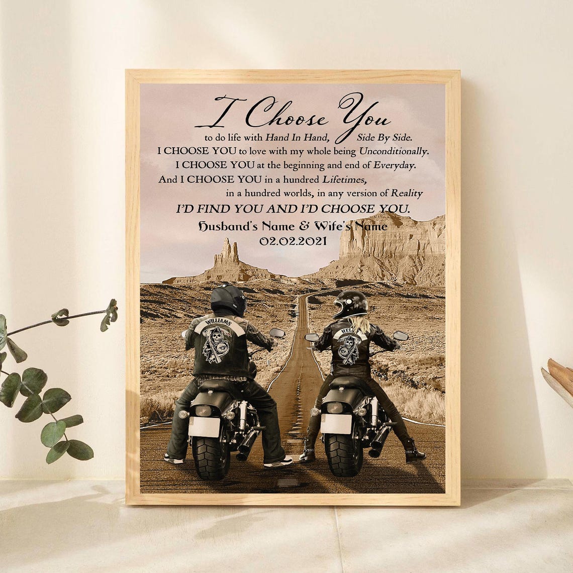 Personalized Couple Motor Biker I Choose You To Do Life With Hand In Hand Side By Side Biker - Image 3