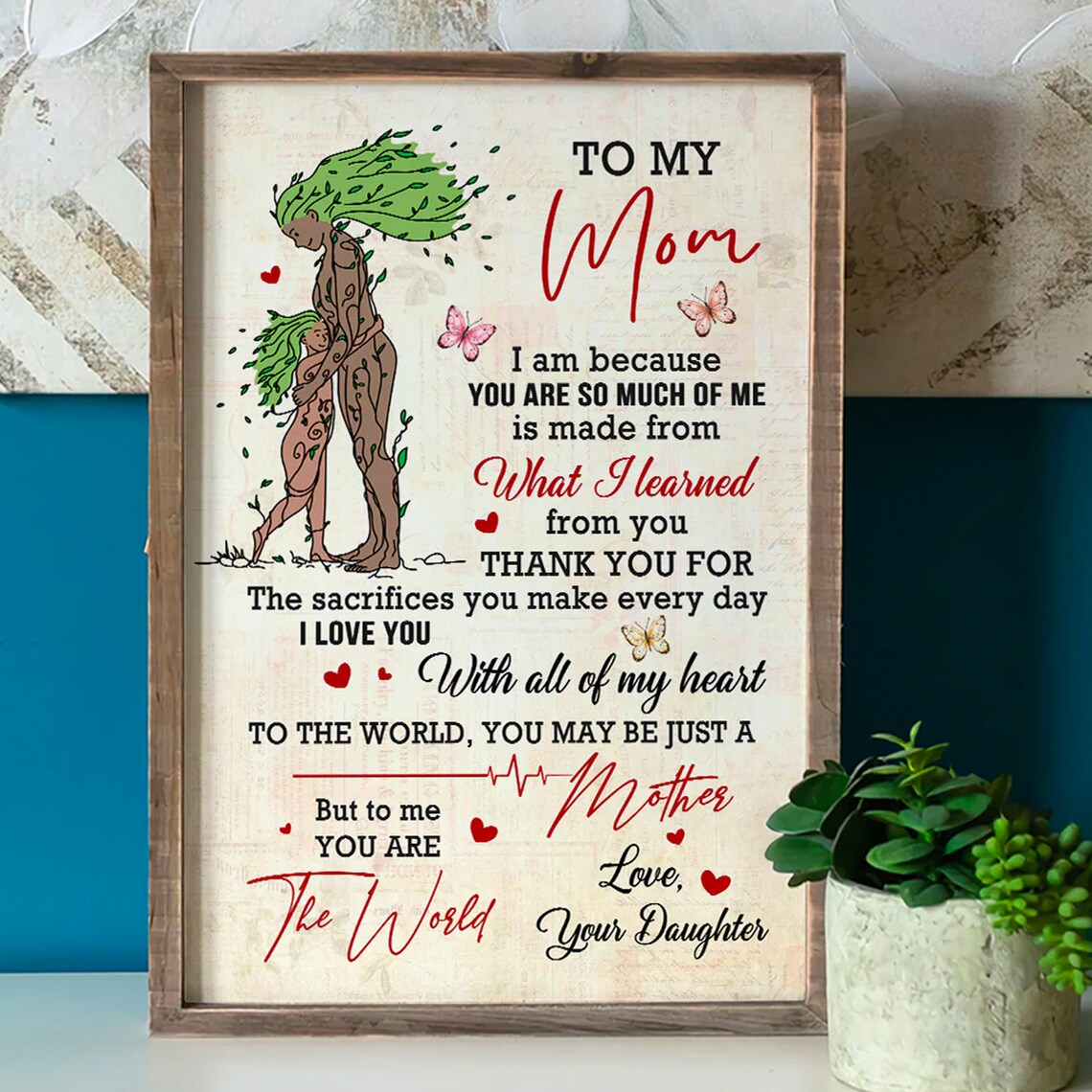 To My Mom You Are My World Tree Mother Art Loving Gift Poster - Image 2
