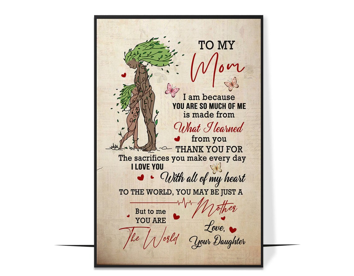 To My Mom You Are My World Tree Mother Art Loving Gift Poster