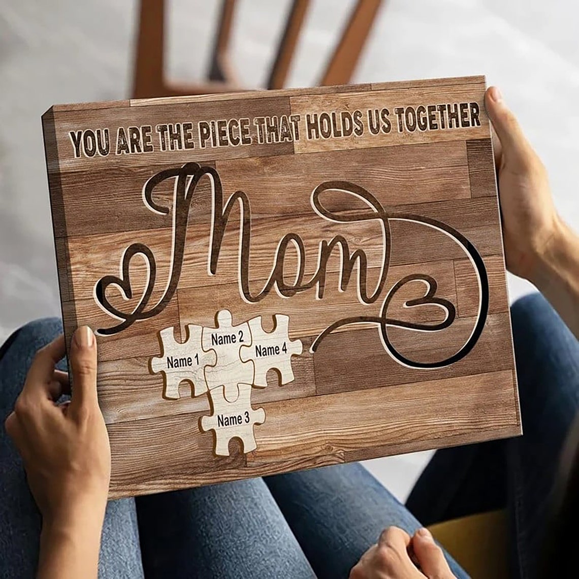 Mom You Are The Piece That Holds Us Together Puzzle Poster Art