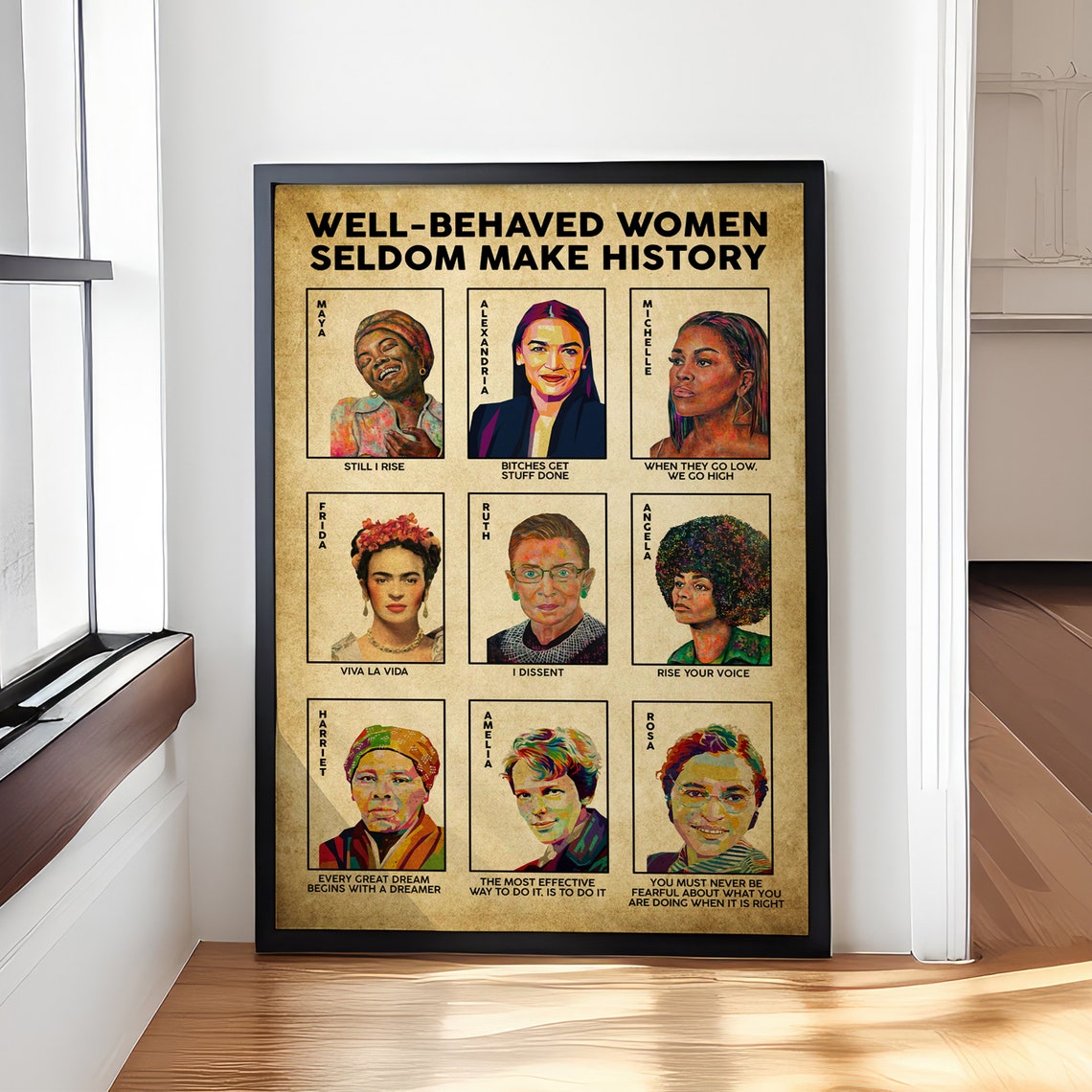Well Behaved Women Seldom Make History 9 Icons Feminist Poster