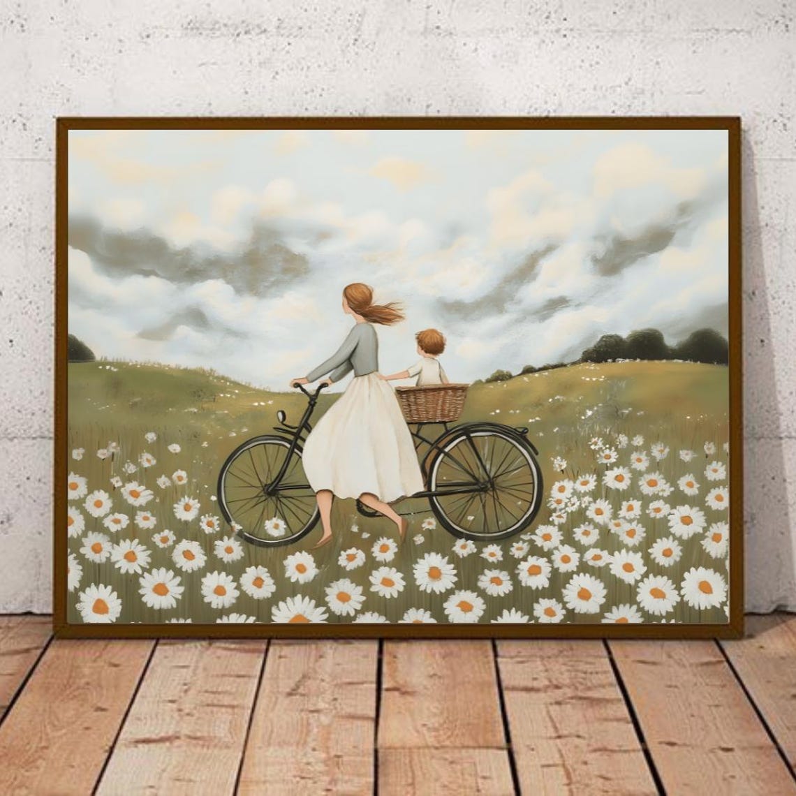 Motherhood Folk Art Illustration Mothers Day Gift Mum And Child Painting Baby Shower Gift New Mum Poster - Image 4